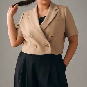 Anthropologie Maeve Cropped Blazer